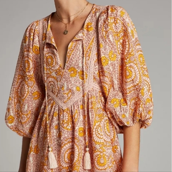 Anthropologie Bohemian Mini-Dress. - Picture 5 of 16